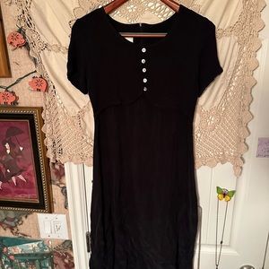 Vintage Nina Piccalino 80s Goth Dress - snatched waist